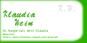 klaudia wein business card